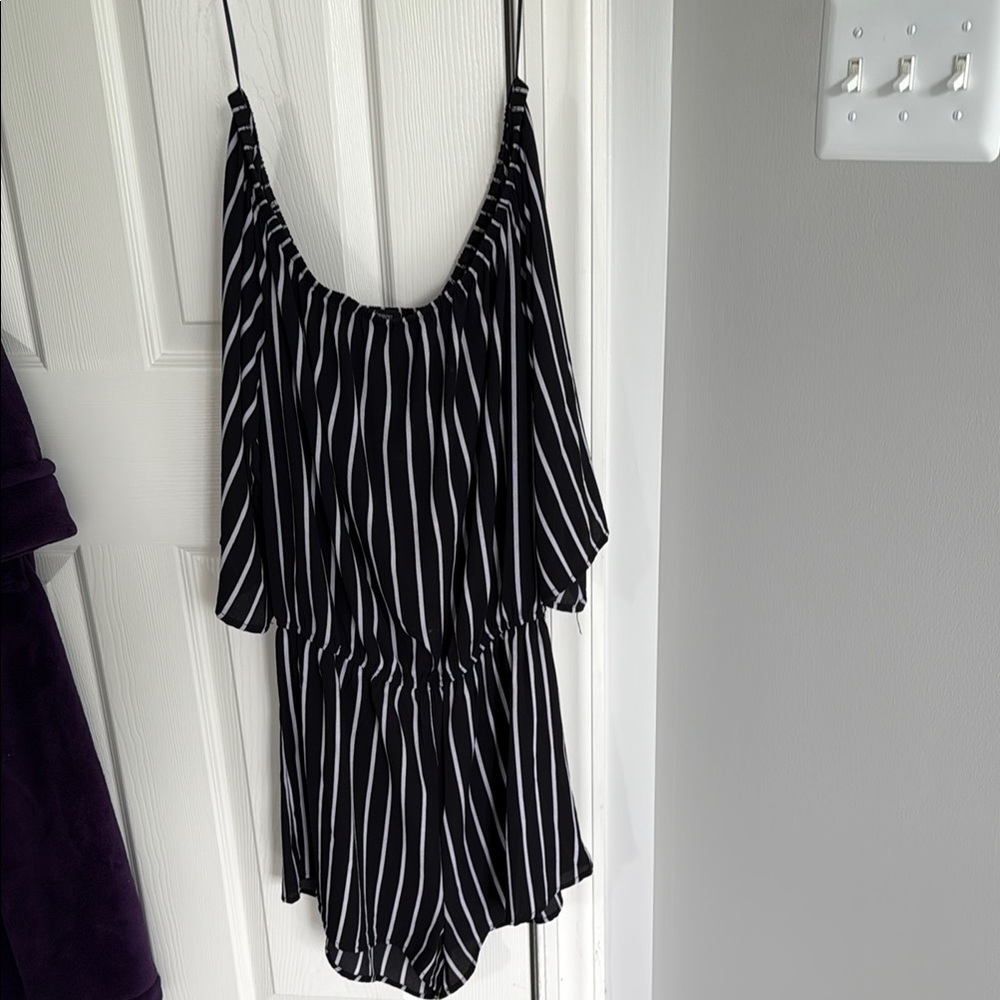 Ambiance Black and White Striped Dress